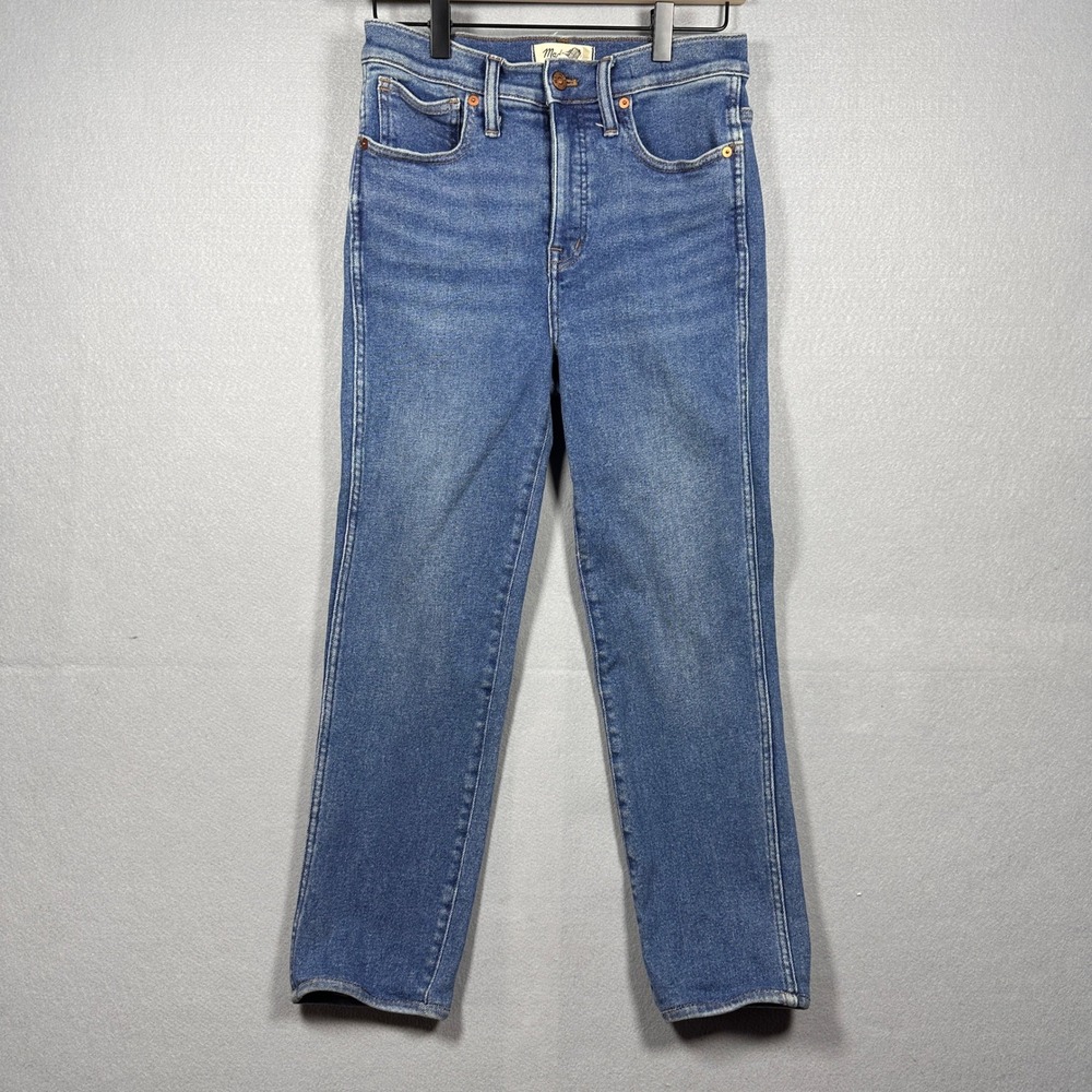 Madewell Stovepipe Jeans Womens 26 High Rise Straight Leg Blue Denim Medium Wash